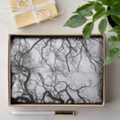 木の白黒シルエット 薄葉紙 (ギフト)