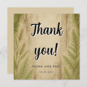 木の皮と苔の森の感謝カード サンキューカード (正面/裏面)