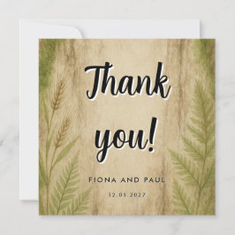 木の皮と苔の森の感謝カード サンキューカード