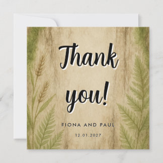 木の皮と苔の森の感謝カード サンキューカード