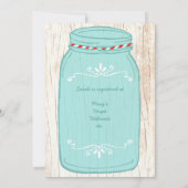 木の皮に描かれたマスンジャー 結婚式のイラスト 招待状 (裏面)