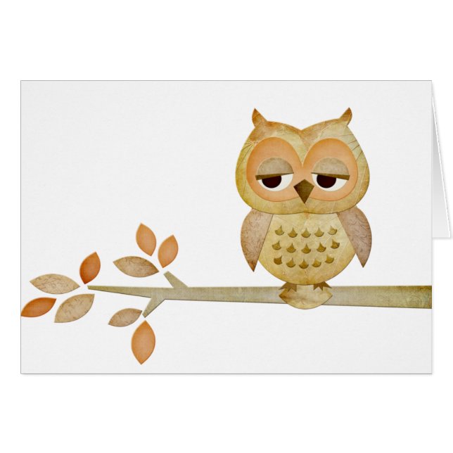 木の眠いフクロウ (正面横)