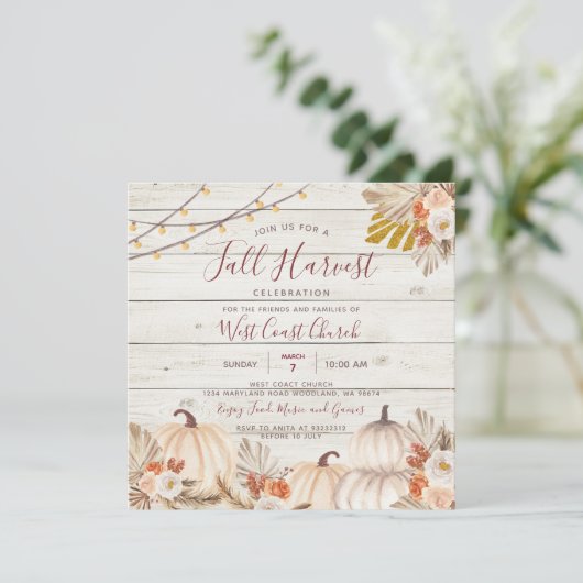 木の秋の収穫祭、秋祭、秋のコミュニティ 招待状 (スタンド正面)