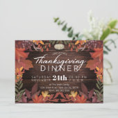 木の秋の葉の感謝祭ディナー サンキューカード (スタンド正面)