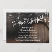 木の筒や素朴灯を持つ 招待状 (正面)