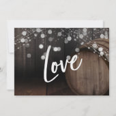 木の筒や素朴灯を持つ 招待状 (裏面)