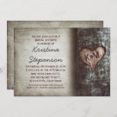 木の素朴なブライダルシャワー招待状 招待状 (正面/裏面)