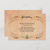 木の素朴なボヘミアの群葉のリース エンクロージャーカード (正面/裏面)