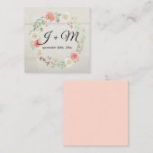 木の素朴な花のリースを積み重ねる結婚式の続き スクエア名刺 (正面/裏面)