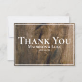 木の素朴カスタムウェディング サンキューカード (正面)