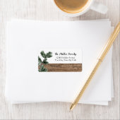 木の素朴クリスマスの緑の休日の住所 ラベル (インサイチュ)