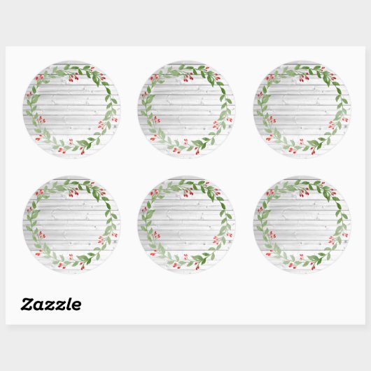 木の素朴クリスマスキャニング |ジャムとゼリー ラウンドシール (シート)