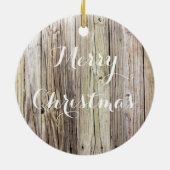 木の素朴クリモノグラムのスマスオーナメント セラミックオーナメント (裏面)