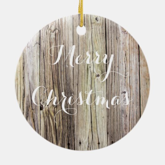 木の素朴クリモノグラムのスマスオーナメント セラミックオーナメント (裏面)