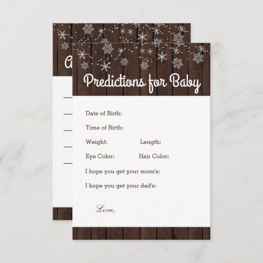 木の素朴スノーフレーク予測とアドバイスカード アドバイスカード (正面/裏面)