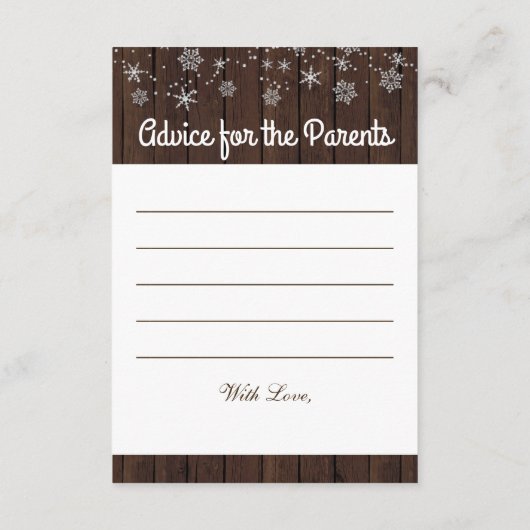 木の素朴スノーフレーク予測とアドバイスカード アドバイスカード (裏面)