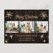 木の素朴スノーフレーク写真コラージュ シーズンポストカード (正面)