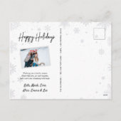 木の素朴スノーフレーク写真コラージュ シーズンポストカード (裏面)