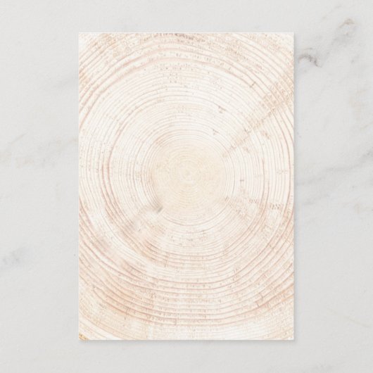 木の素朴スライス結婚式の日のタイムライン エンクロージャーカード (裏面)
