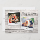 木の素朴テクスチャ写真ホリデーカード (正面)