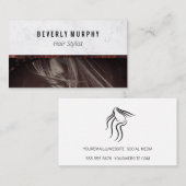 木の素朴トリム |美容師 |大理石モダン ロイヤリティカード (正面/裏面)