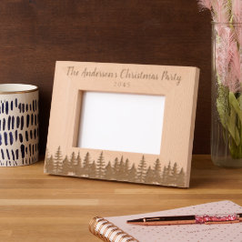 木の素朴多い年のクリスマスパーティー記念 レーザー彫刻フレーム