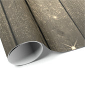 木の素朴妖精のライト輝くクリスマス ラッピングペーパー (ロールコーナー)