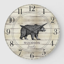 木の素朴家族の名前歩くクマ大時計