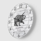木の素朴家族の名前歩くクマ大時計 ラージ壁時計 (傾斜)