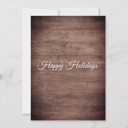 木の素朴弦のライトのクリスマスパーティー 招待状 (裏面)