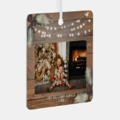木の素朴弦のライトクリスマス メタルオーナメント (正面右)