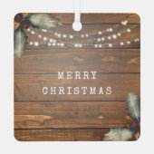 木の素朴弦のライトクリスマス メタルオーナメント (裏面)