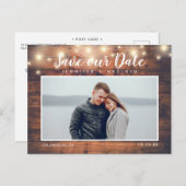 木の素朴弦の光が日付を保存 案内ポストカード