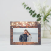 木の素朴弦の光が日付を保存 案内ポストカード