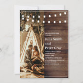 『木の素朴弦の光』結婚写真 招待状 (正面)