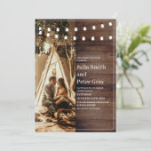 『木の素朴弦の光』結婚写真 招待状 (スタンド正面)