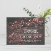 木の素朴文字列ライトフォレストピンク結婚ズ 招待状 (スタンド正面)