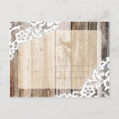 木の素朴板とレース日付を保存 案内ポストカード (裏面)