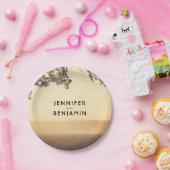 木の素朴枝とストリングライト ペーパープレート (パーティー)