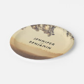 木の素朴枝とストリングライト ペーパープレート (アングル)