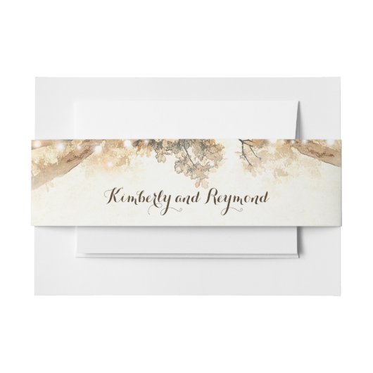 木の素朴枝とライト 招待状ベリーバンド (正面例)