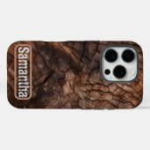 木の素朴樹皮のパーソナライズされた質感 Case-Mate iPhoneケース (裏面 (横))