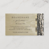 木の素朴樹皮の木目の金ゴールドとロ華美ゴ 名刺 (裏面)