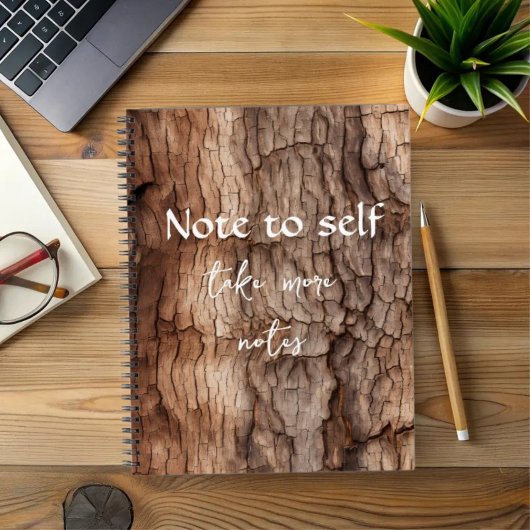 木の素朴樹皮テクスチャー螺旋状ノートブック ノートブック