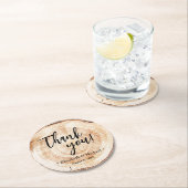 木の素朴樹皮ディスクありがとうありがとうござ結婚う ラウンドペーパーコースター (インサイチュ)