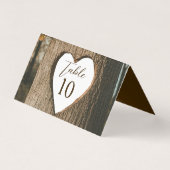 木の素朴樹皮ハート写真テーブル番号カード (裏面)