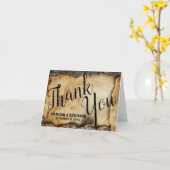 木の素朴樹皮ヴィンテージ羊皮紙紙結婚の カード (黄色い花)