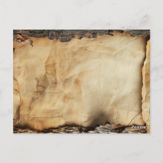 木の素朴樹皮ヴィンテージ羊皮紙紙結婚の ポストカード (裏面)