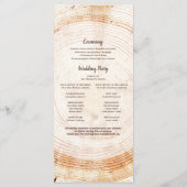 木の素朴樹皮名前をカスタムする結婚披露宴 プログラム (裏面)