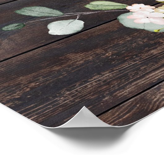 木の素朴緑の赤ちゃんシャワー歓迎サイン ポスター (角)